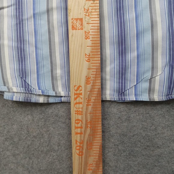 Armani Shirt Mens XL Blue Stripe Made In Italy Dress Long Sleeve Collezioni - Picture 6 of 8